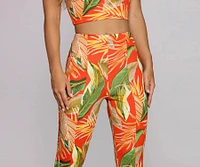 To Paradise Printed Flared Pants