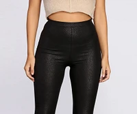 Embossed Snake Leggings