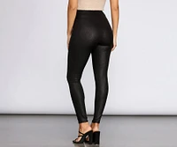 Embossed Snake Leggings