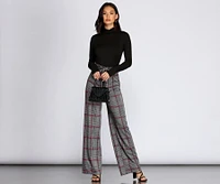 Paper Bag High Waist Plaid Trousers