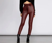 Faux Leather Paper Bag Pants