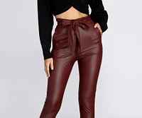 Faux Leather Paper Bag Pants