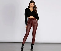 Faux Leather Paper Bag Pants