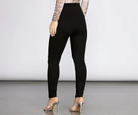 High Rise Stretch Ponte Pants