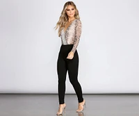 High Rise Stretch Ponte Pants