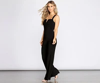 Camera Ready Deep V Ruched Jumpsuit