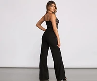 Sleeveless Sweetheart Neck Corset Lace Jumpsuit