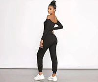 Casual Vibes Off The Shoulder Jumpsuit