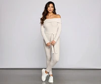 Comfy-Chic Off The Shoulder Catsuit