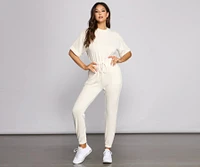 Comfy Vibes Ribbed Knit Jogger Jumpsuit