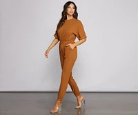 Comfy Vibes Ribbed Knit Jogger Jumpsuit