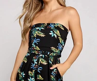 Island Vibes Floral Strapless Jumpsuit