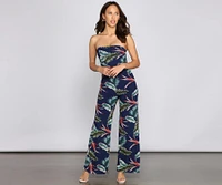 Budding Romance Strapless Floral Jumpsuit