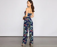 Budding Romance Strapless Floral Jumpsuit