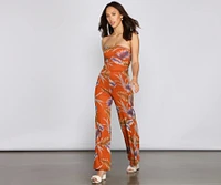 Budding Romance Strapless Floral Jumpsuit