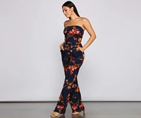 Medallion Marvel Strapless Jumpsuit