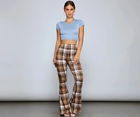 Trendy Must-Have Plaid Flare Pants