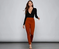 Classic High Waist Ponte Knit Leggings