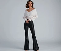 Flare For You Faux Leather Pants