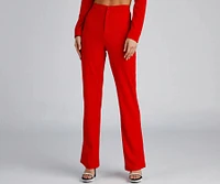 High Waist Flared Crepe Pants