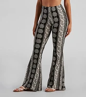 Elephant Print Bohemian Flare Pants