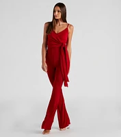 Tied Knots Surplice Jumpsuit