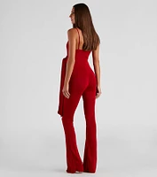 Tied Knots Surplice Jumpsuit