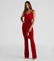 Tied Knots Surplice Jumpsuit