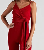 Tied Knots Surplice Jumpsuit