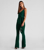 Tied Knots Surplice Jumpsuit