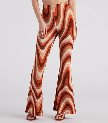 Move It Groove Swirl Print Flare Pants