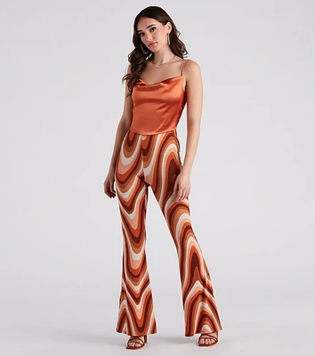 Move It Groove Swirl Print Flare Pants