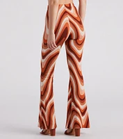 Move It Groove Swirl Print Flare Pants