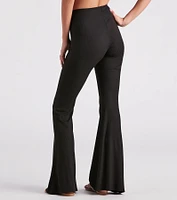 On A Flare High-Rise Knit Pants
