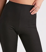 On A Flare High-Rise Knit Pants