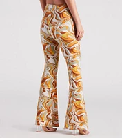 Swirl Of Attraction Printed Flare Pants