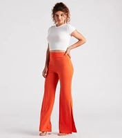 Slit Decision Crepe High-Rise Pants