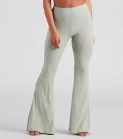 On A Flare High-Rise Knit Pants