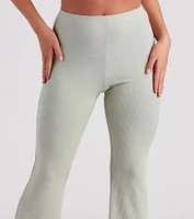 On A Flare High-Rise Knit Pants