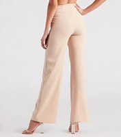 Workwear Chic Paperbag Wide-Leg Pants