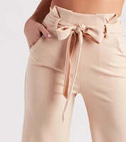 Workwear Chic Paperbag Wide-Leg Pants