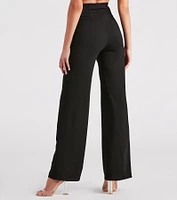 Workwear Chic Paperbag Wide-Leg Pants