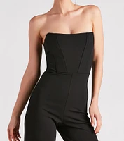 Fit To Perfection Strapless Corset Jumpsuit