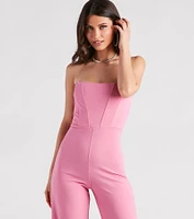 Fit To Perfection Strapless Corset Jumpsuit