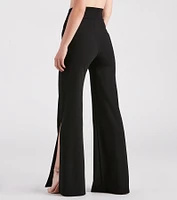 Slit Decision Crepe High-Rise Pants