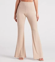 On A Flare High-Rise Knit Pants