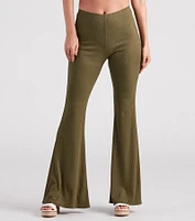 On A Flare High-Rise Knit Pants