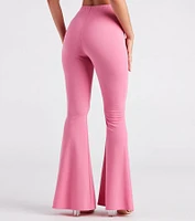 Split Decision Crepe Flare Pants