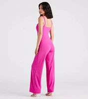 Laced Up Chic Style Sleeveless Jumpsuit