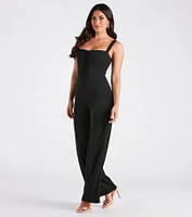 Laced Up Chic Style Sleeveless Jumpsuit